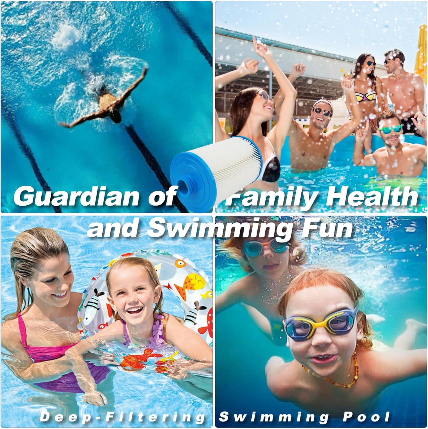 6CH-940 Spa Filter Cartridge Replacement - Compatible with PWW50P3 (NOT PWW50P4), FC-0359, 817-0050 - 8-1/4" 50 sq.ft Threaded Pool Filter with Trilobal Fabric - 2 Pack - Image 6