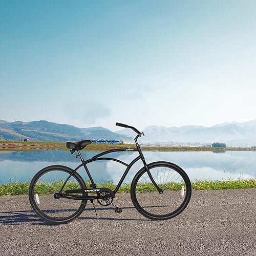 Miniatura 55 de Tracer ACE - Bicicleta crucero de playa de una sola velocidad de 26 pulgadas con freno de posavasos para hombres y mujeres, varios colores verde