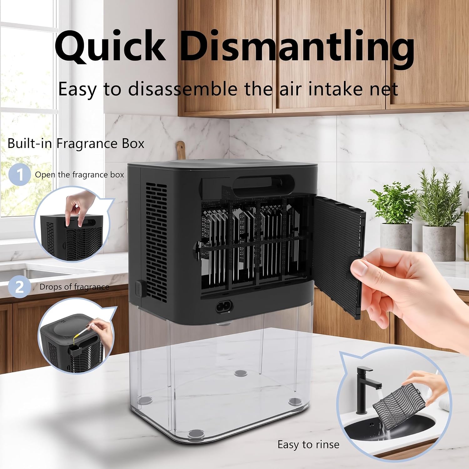 MTOX Dual-Core 105OZ Dehumidifier for Home 1000 Sq.Ft - 1100ml/Day, 28dB Quiet, 7-Color LED Light, Auto Shut-Off & Defrost, Digital Display, Bathroom Bedroom Basement RV(Transparent Black)