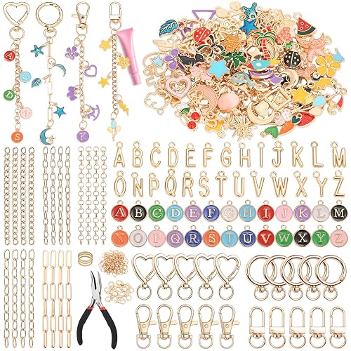 selizo 404Pcs Charms Lip Gloss Keychain Making Kit, DIY Craft