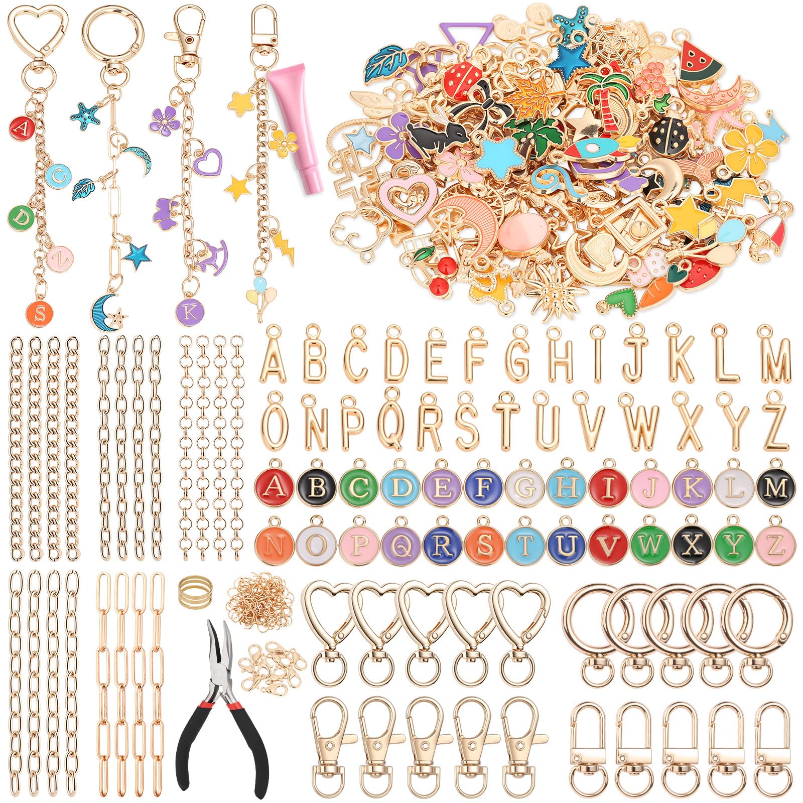 Lip Gloss Keychain Set, Craft Accessories with Pendants, Key Chain