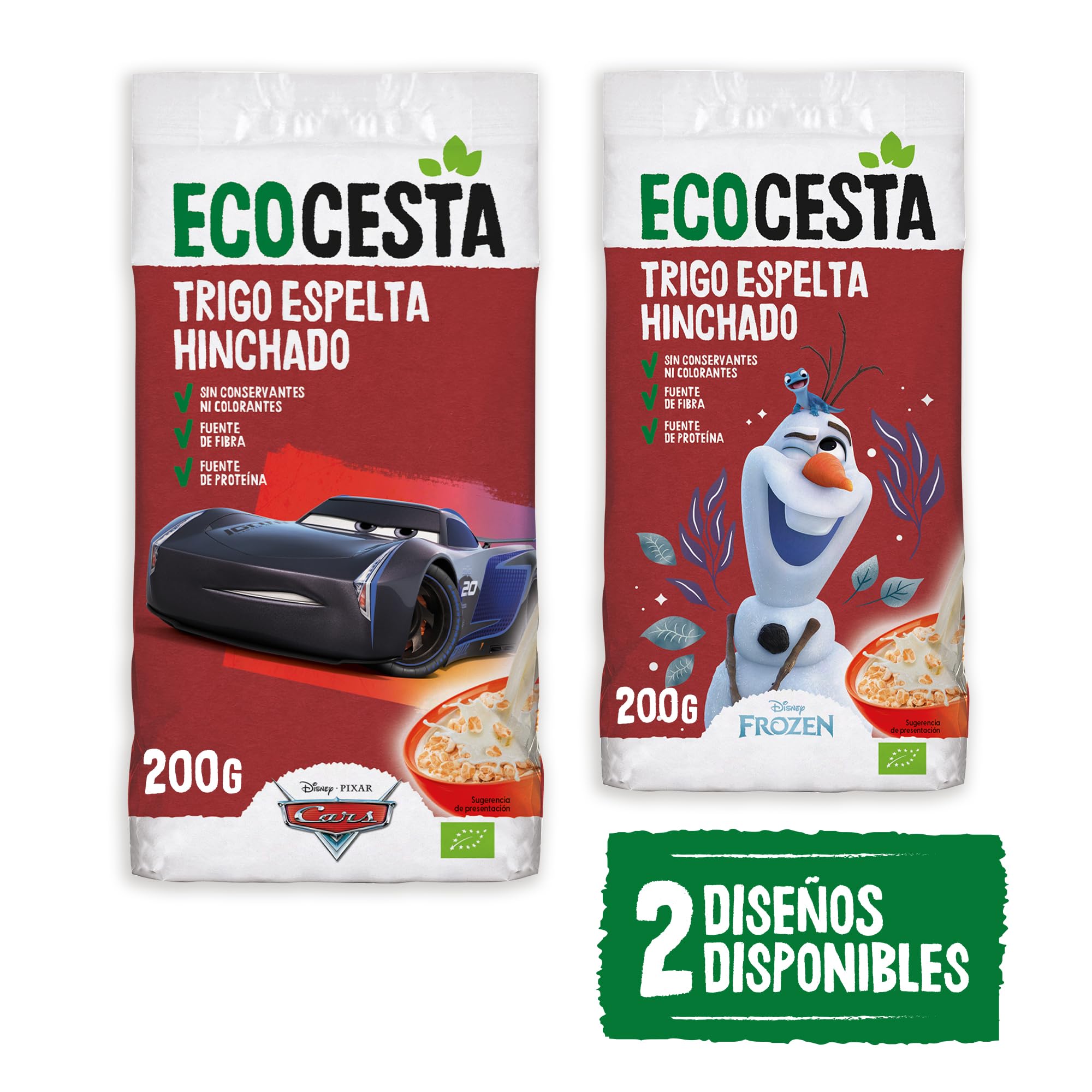 ECOCESTA MEJOR CADA DIA - Pack de 10 Unidades de 200 g de Espelta Hinchada Ecológica - Sin Azúcares Añadidos - Apta para Veganos - Alto Contenido en Carbohidratos
