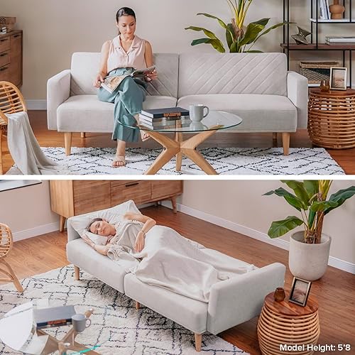 Miniatura 8 de mopio Chloe Futón - Sofá cama, 77.5 pulgadas, sofá pequeño, sofá cama, sofá biplaza, sofá futón moderno de mediados de siglo, sofá cámara, sofás