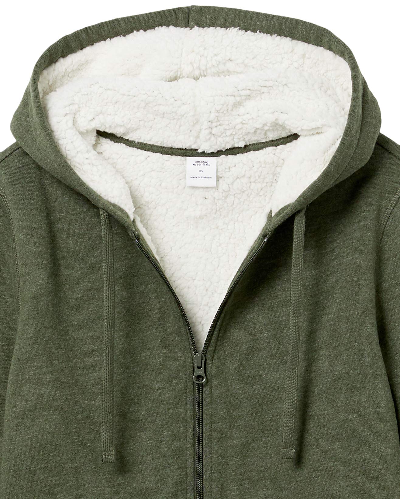 Amazon Essentials Kobiety Sherpa polarowa kurtka z kapturem na zamek błyskawiczny (dostępna w rozmiarze plus)
