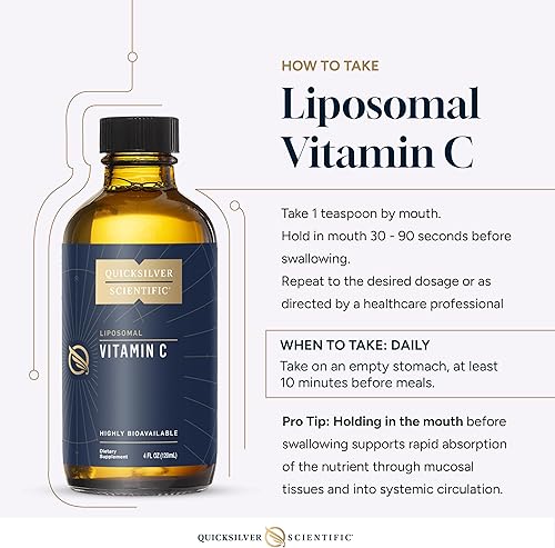 Miniatura 6 de Quicksilver Scientific Vitamina C liposomal - Suplemento líquido amortiguado de 1000 mg de vitamina C - Apoyo inmune + antioxidante - Liposomas para