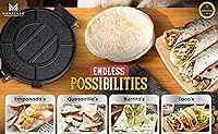Vista 5 de MOVALUXE - Tortilla Prensa de Tortillas de Hierro Fundido de 10 pulgadas. Un set de regalo con una bolsa más caliente, 6 soportes para tacos, papel