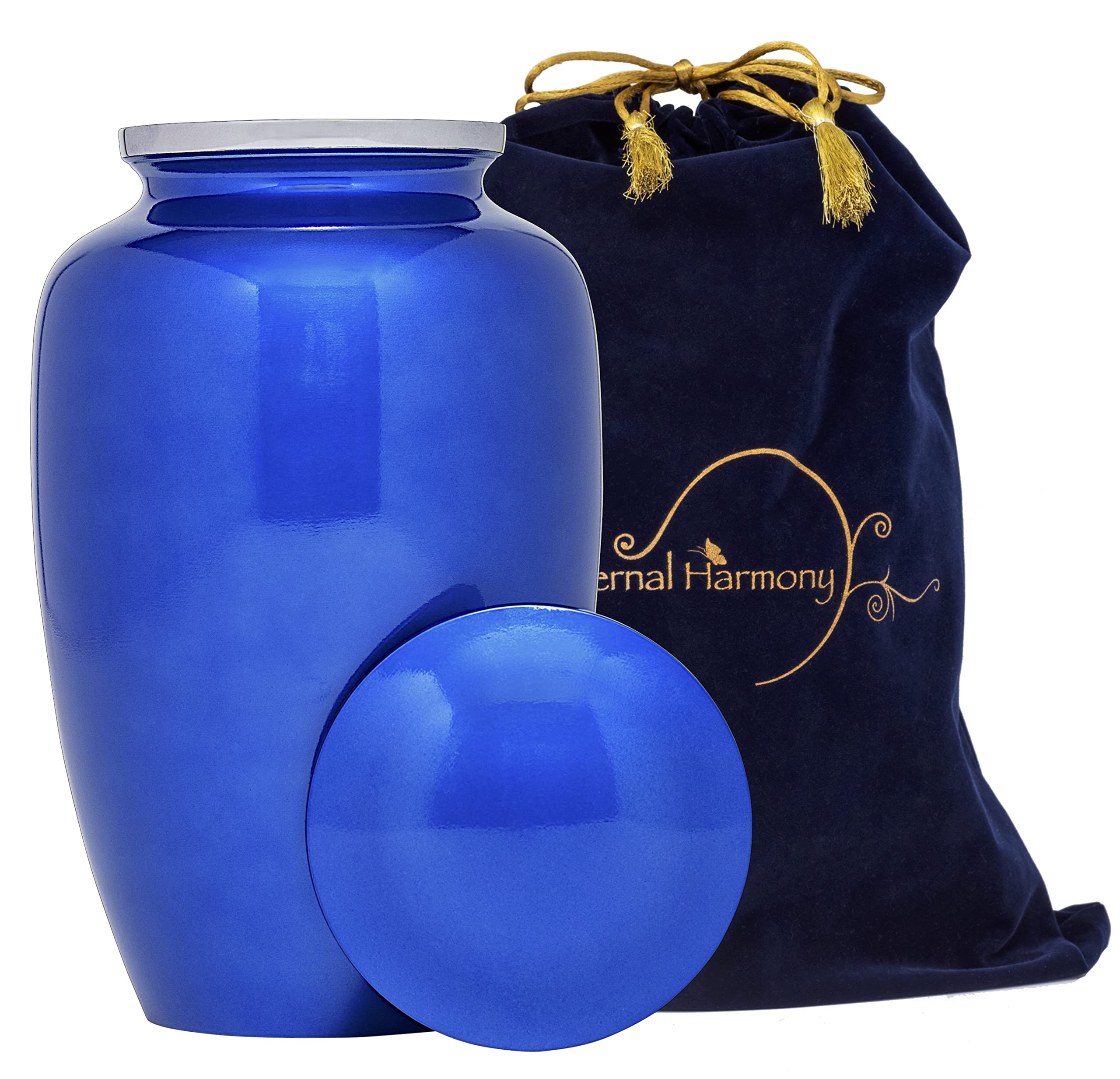 Eternal Harmony Cremation Urn for Human Ashes, Blue