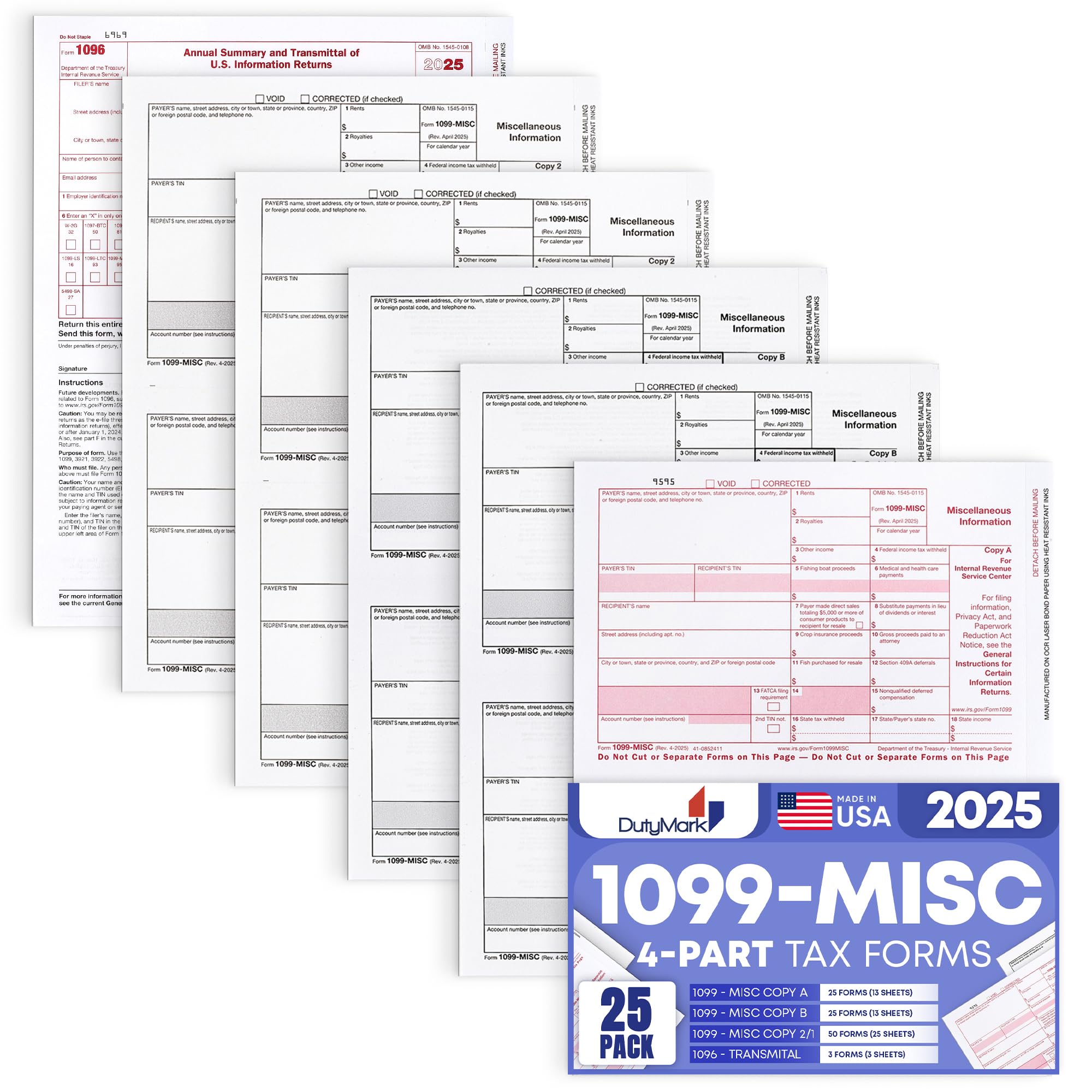 Complete Laser 1099 Tax Form Kit for 2017,4-Part | Business Income Tax Filing Solution | All 1099 Misc Forms with Self-Seal Envelopes in Excellent Value Pack | 1099 Misc 2017