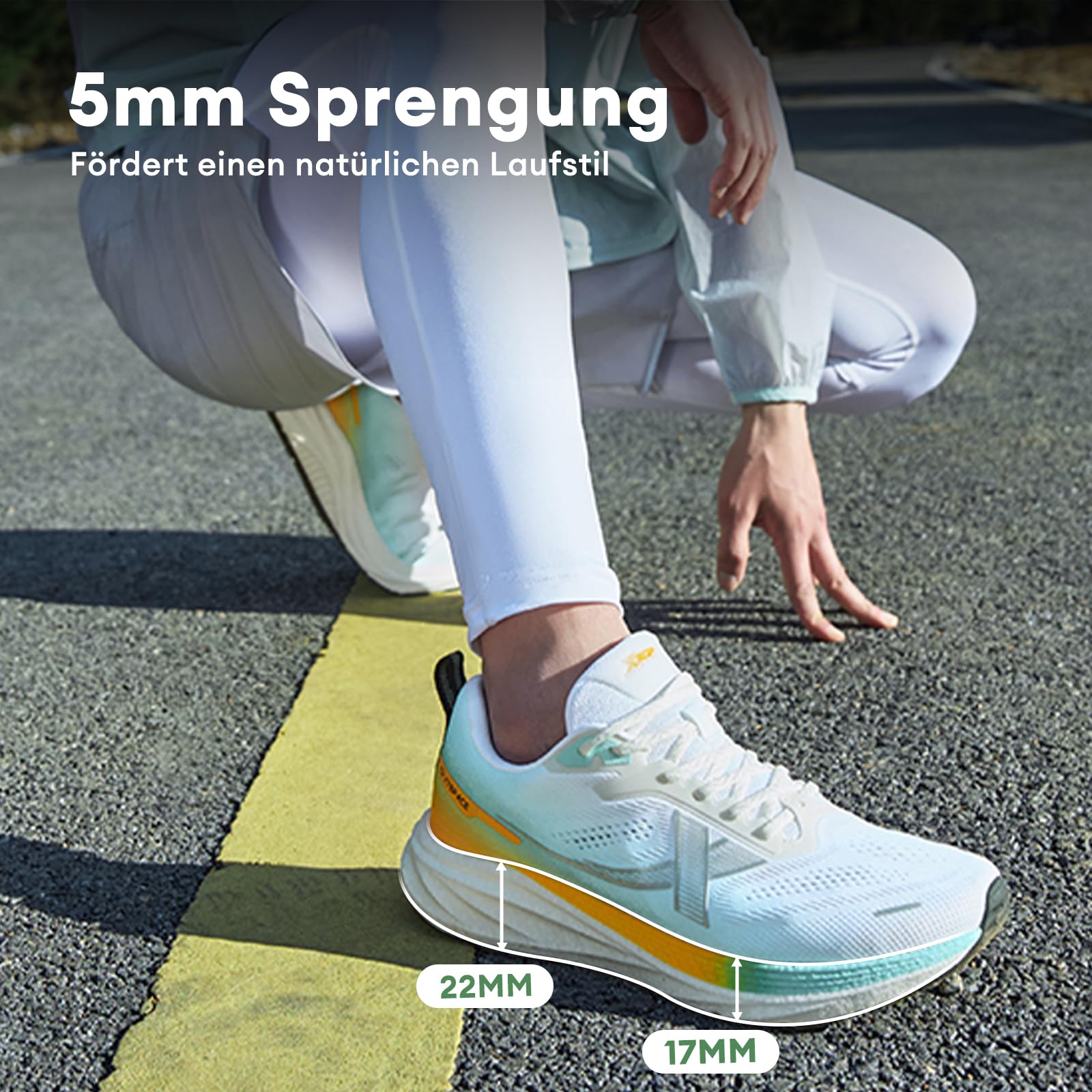 XTEP Laufschuhe Herren Extra Breit, Joggingschuhe Herren Extra Weite, Running Schuhe Breite Füße, Jogging Schuhe Gedämpft Atmungsaktive Fitness Gym Sportschuhe