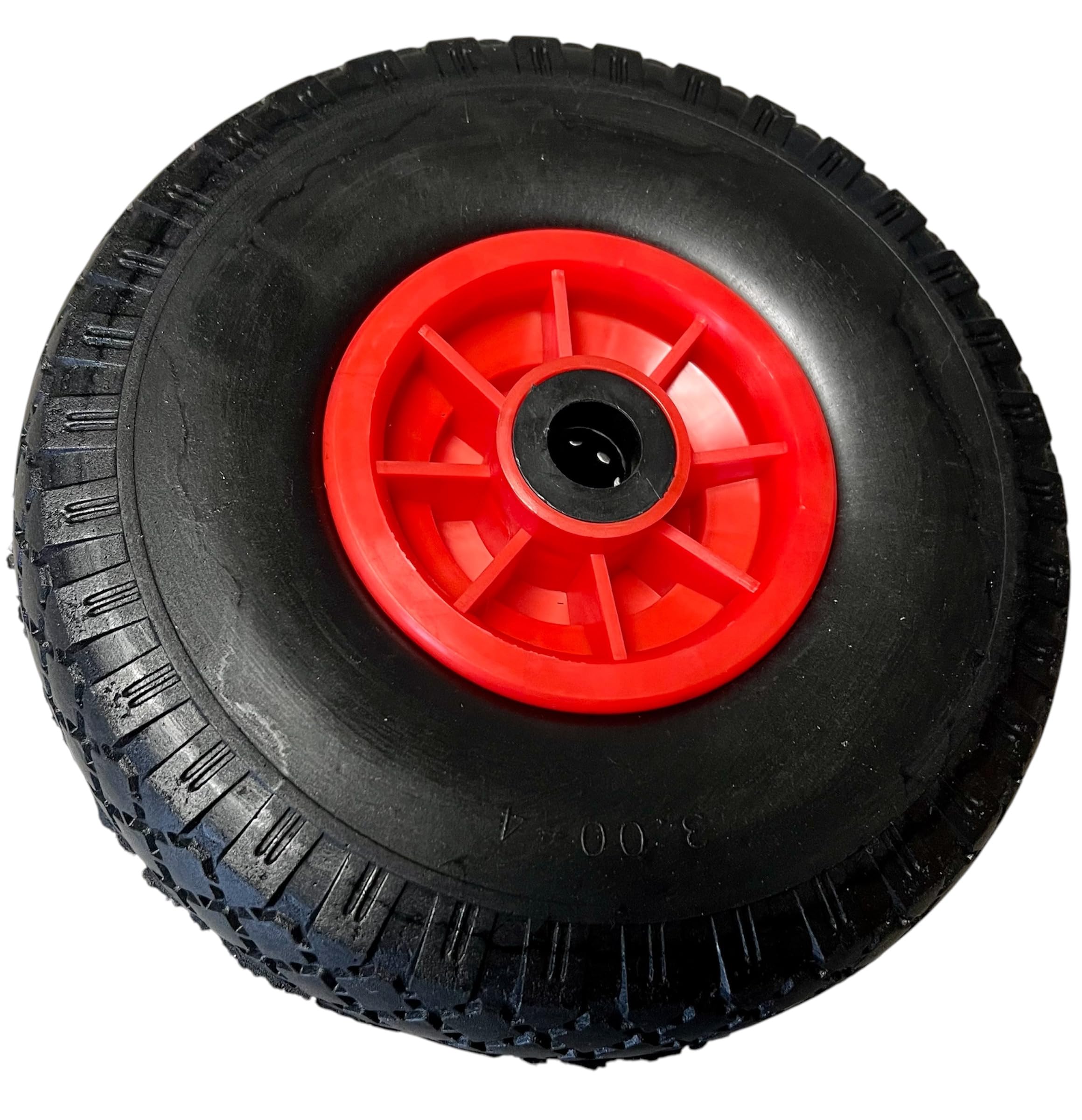 2X Sackkarrenrad PANNENSICHER 260 x 75mm, Nabe Ø20×75, 3.00-4, Sackkarren & Bollerwagen Rad Ersatzrad Reifen Räder für Sackkarre Bollerwagenrad Sackkarrenräder Sch/Rot, PU
