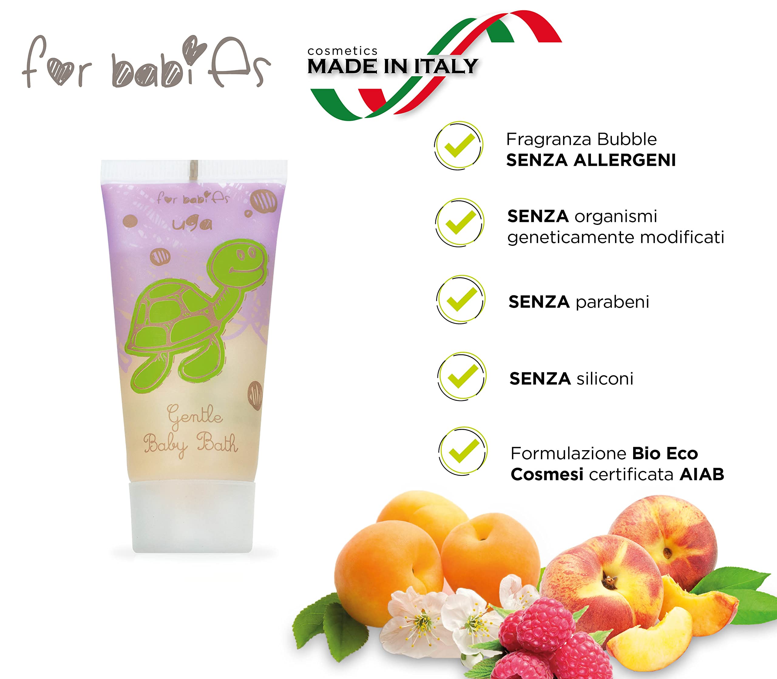 PRESENT-MORE - Bagno Schiuma 40ml For Babies - Confezione da 150 Pezzi - Bagnoschiuma Monodose Senza Allergeni - Fragranza Bubble - Made in Italy - Ideale per Hotel e B&B