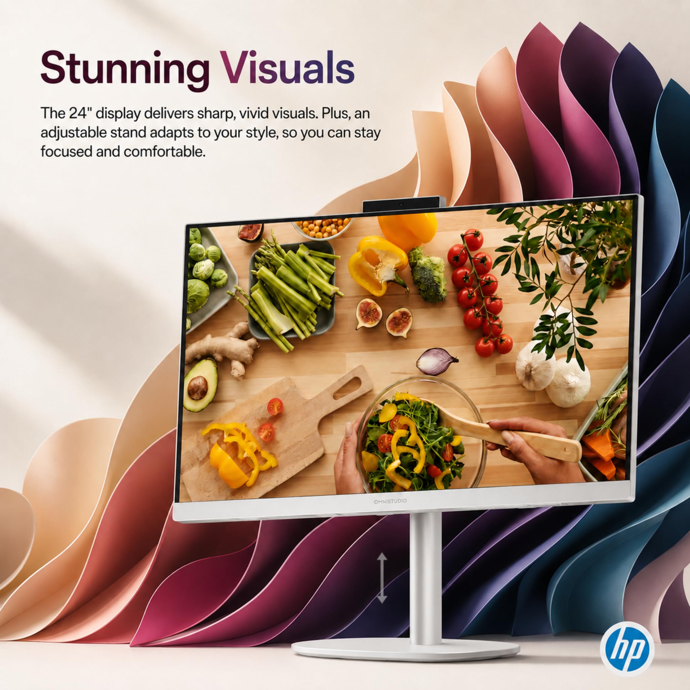HP OmniStudio 24" Full HD All-in-OneDesktop Computer, 16GB DDR5 RAM, Intel Quad-Cores, 128GB SSD, WiFi6, Keyboard & Mouse, Windows 11 image 7