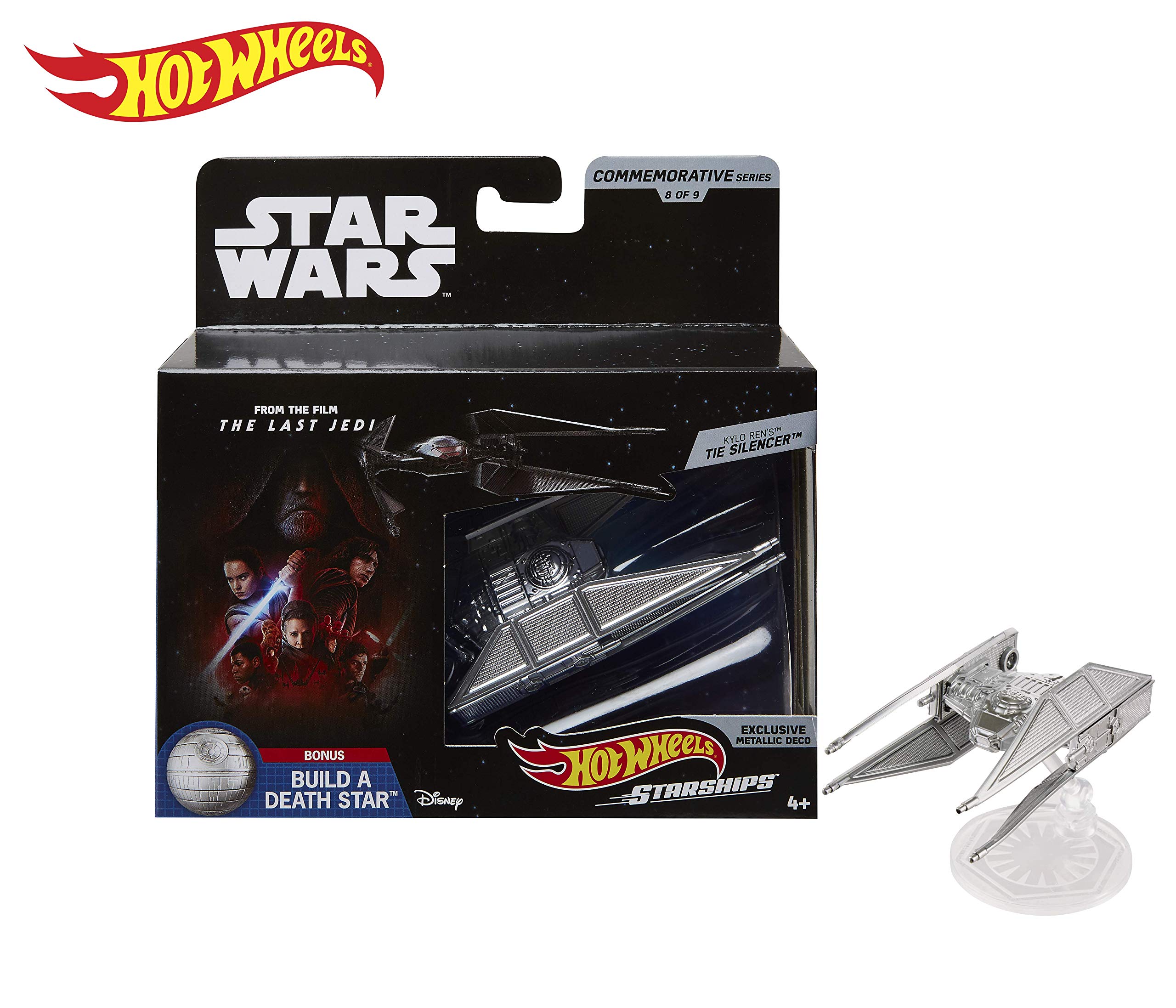 Hot Wheels Star Wars The Last Jedi: Kylo Ren's TIE Silencer 1:64 Scale Die-Cast Car | Collectible Toy Vehicle