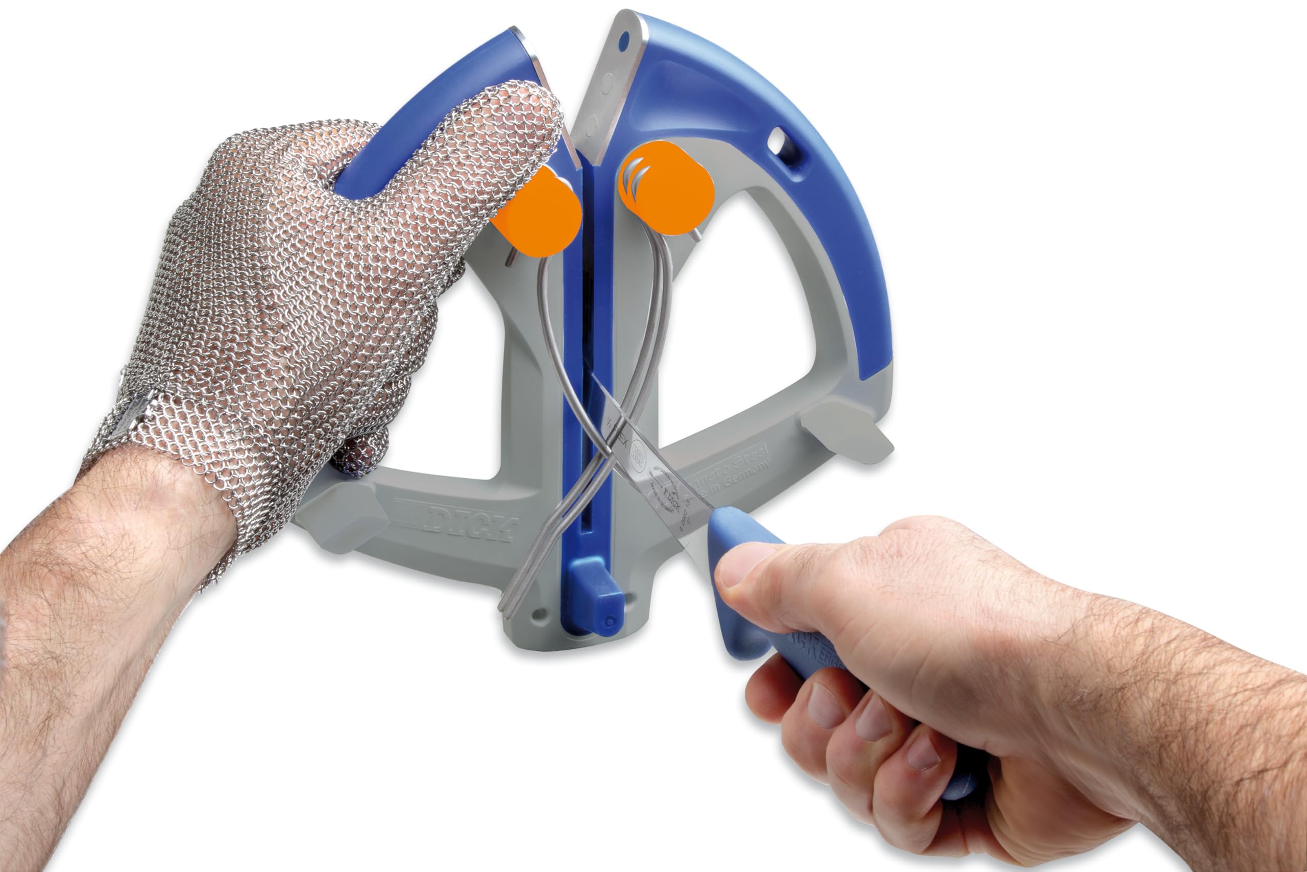 F. DICK Magneto Steel Hyper Drill II (Messerschärfer, winkelgenau, einfache Handhabung, einfaches Durchziehen für optimale Schneide, Messerzubehör) 90084400-77, Blau