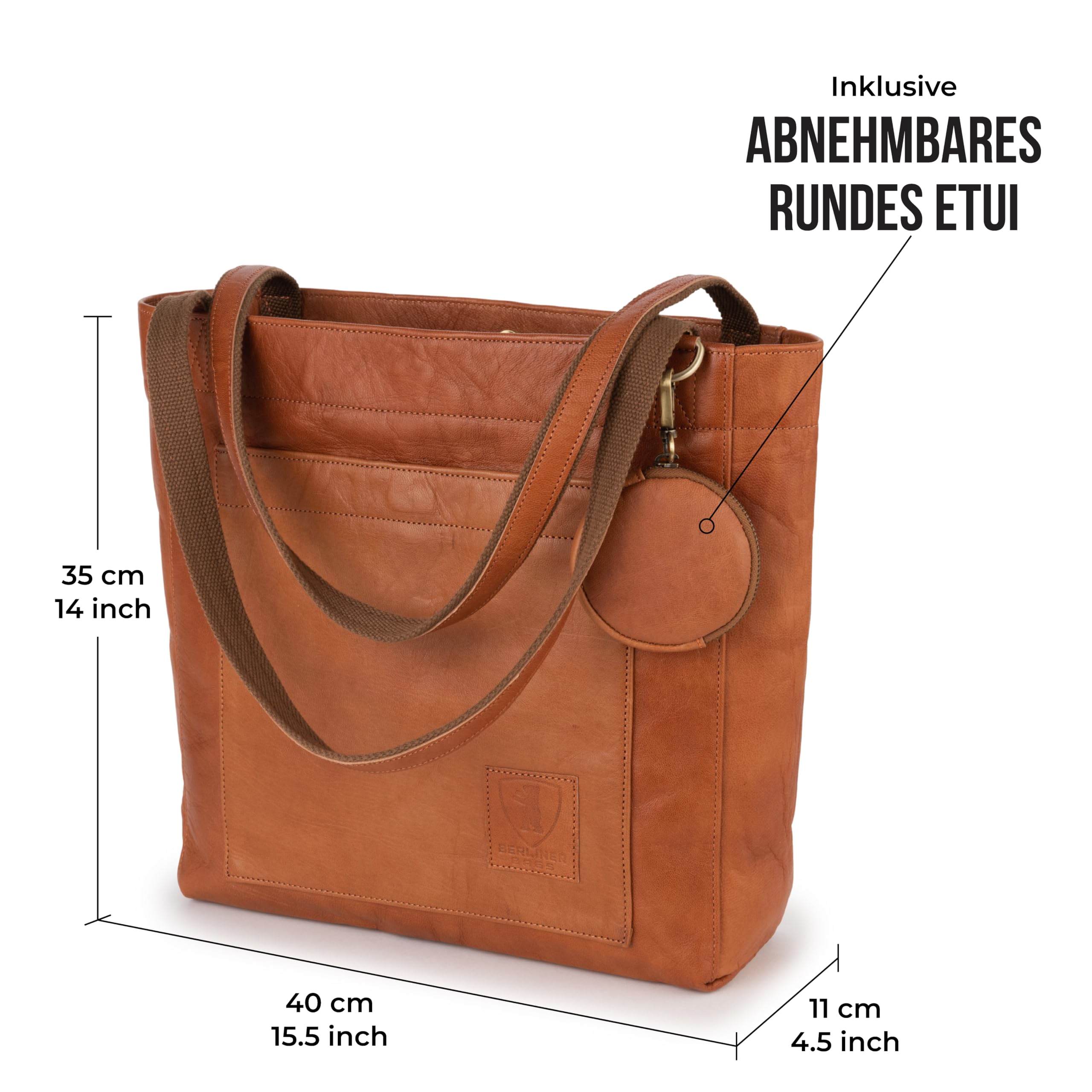 Berliner Bags Vintage Shopper Seville Tasche, Henkeltasche aus Leder, Handtasche für Damen