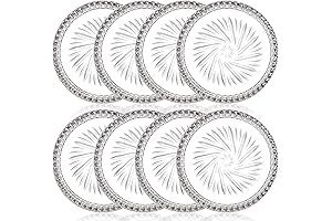 AVLA 8 Pack Clear Round Glass Coasters for Drinks