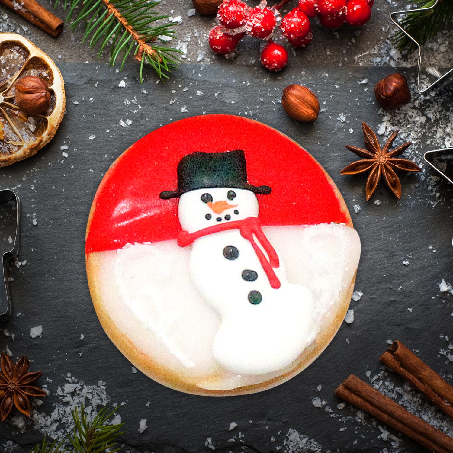 Weihnachtsplätzchen, dekorierte schwarz-weiße Kekse in Dose, Gourmet-Lebensmittel-Geschenk-Box, Urlaubsgeschenke, Firmenidee, für Männer und Frauen, Prime Delivery 18 Stück Custom Cookies