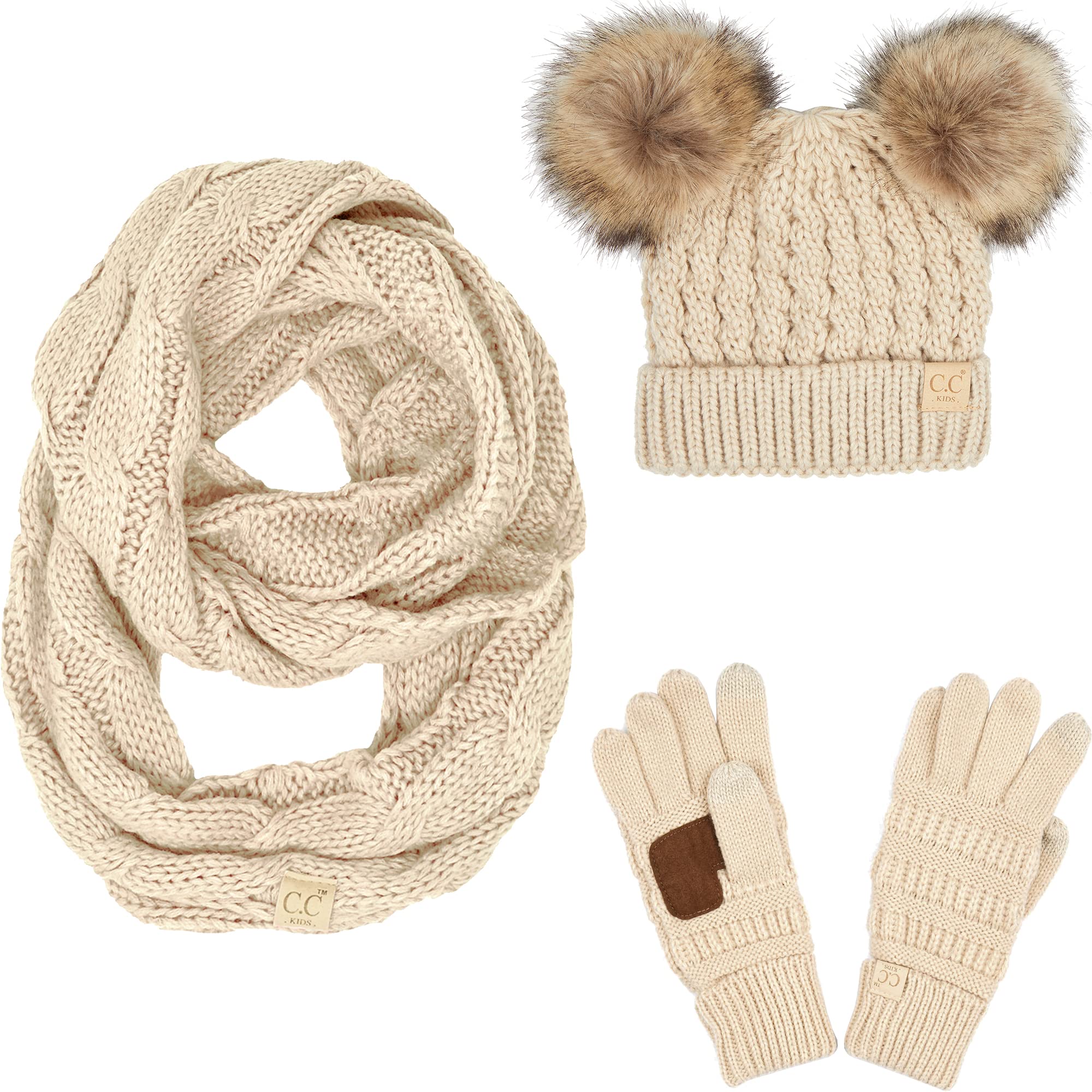 Funky Junque Matching Sets Kids Beanie Hat Scarf Texting Gloves Bundle Girls Boys Toddler