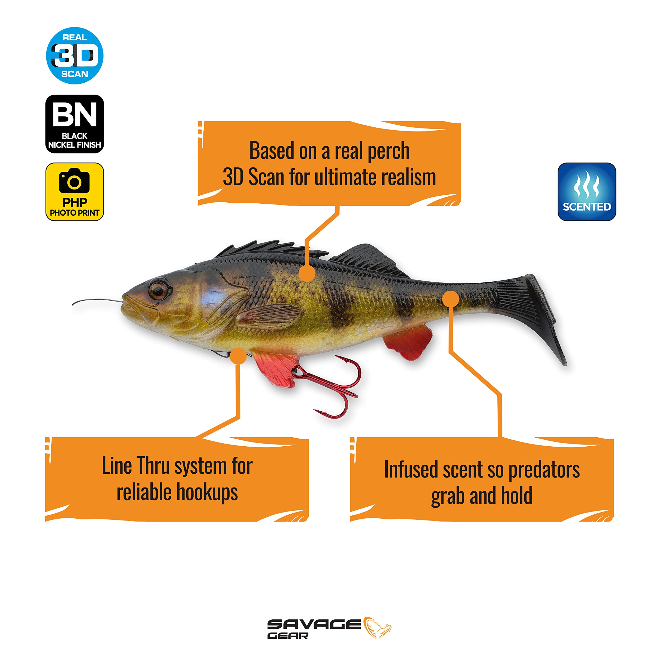 さーページ Savage Gear 4D Line Thru Perch 23cm 145g Pre rigged 3 COLORS