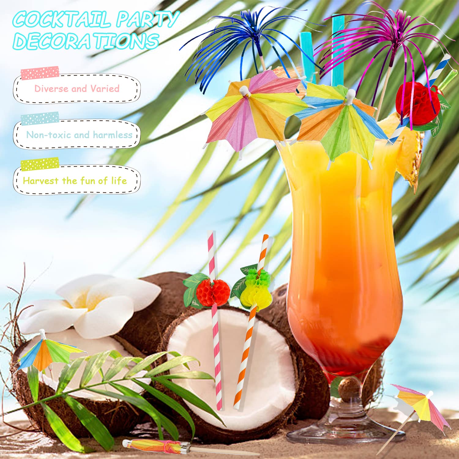 OUDQFCJ 50 Pièces Kit De Decoration Cocktail, Accessoire