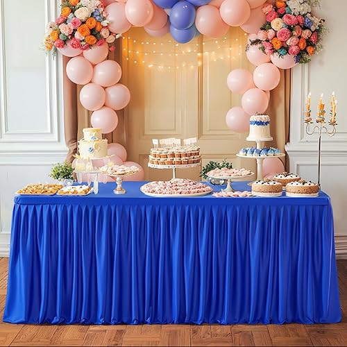 Miniatura 9 de Wish Care Mantel de poliéster blanco para mesas rectangulares de 6 pies, cubierta de mesa ajustable sin arrugas para banquete, boda, comercio de