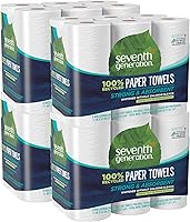 Seventh Generation 100% Recycled 2-Ply Paper Towels, 6 Jumbo Rolls - Strong, Absorbent, Chlorine-Free & Eco-Friendly
