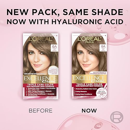 Miniatura 54 de L'Oreal Paris Excellence Creme - Coloración permanente para el cabello, rubio natural extraclaro 02, 100 % de cobertura de canas, paquete de 1