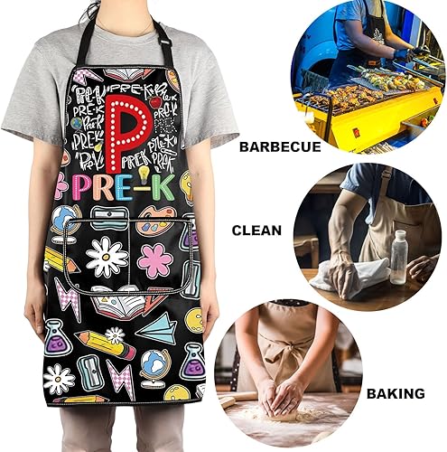 Miniatura 5 de JNIAP Delantal para profesores de jardín de infantes con bolsillos, delantal de educador preescolar para humanos pequeños, regalos para profesores