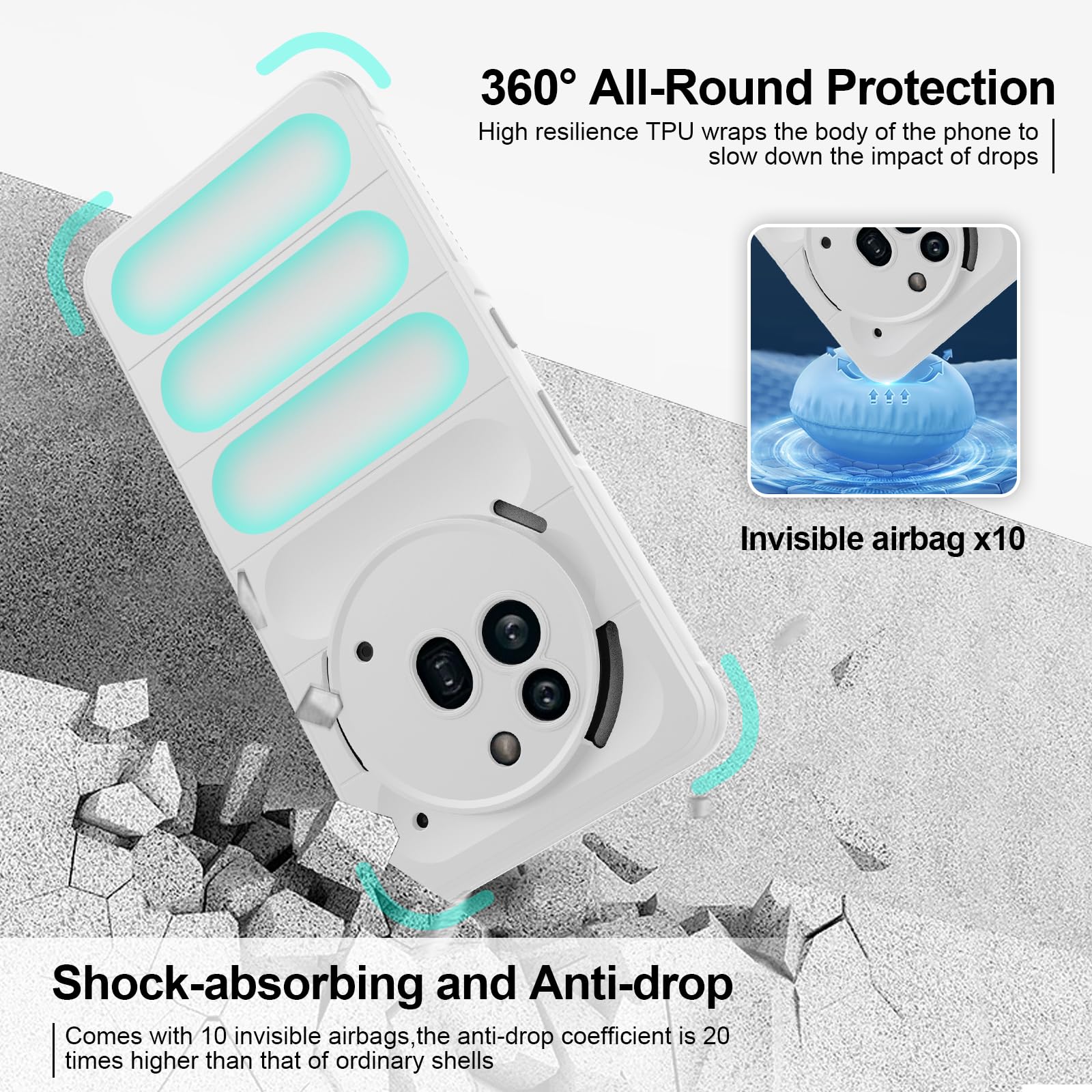RankOne Custodia Ultra Sottile Ibrida Trasparente per NothingPhone (3A) Pro (6.77 Inches) Custodia Antiurto in Silicone, Cover Rigida Trasparente per Telefono Nero RankOne Custodia Ultra Sottile Ibrida Trasparente per NothingPhone (3A) Pro (6.77 Inches) Custodia Antiurto in Silicone, Cover Rigida Trasparente per Telefono Nero