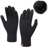Women Winter Warm Knit Touchscreen Gloves Cold Weather with Thermal Fleece Lined