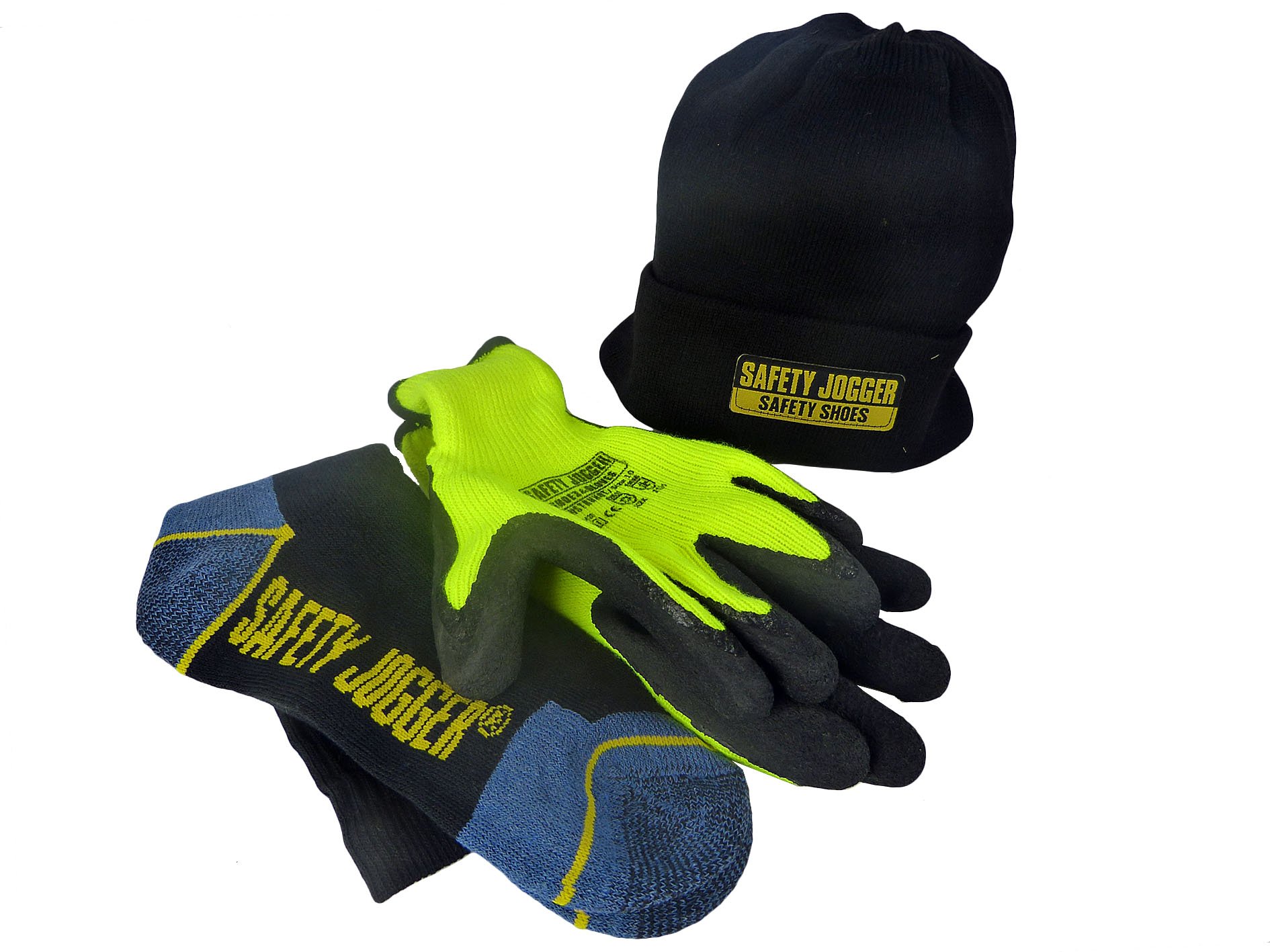 Safety Jogger Bestboot Box inc zimowe buty z szelkami, rękawice termiczne, skarpetki, kapelusz, czarny, 47 EU