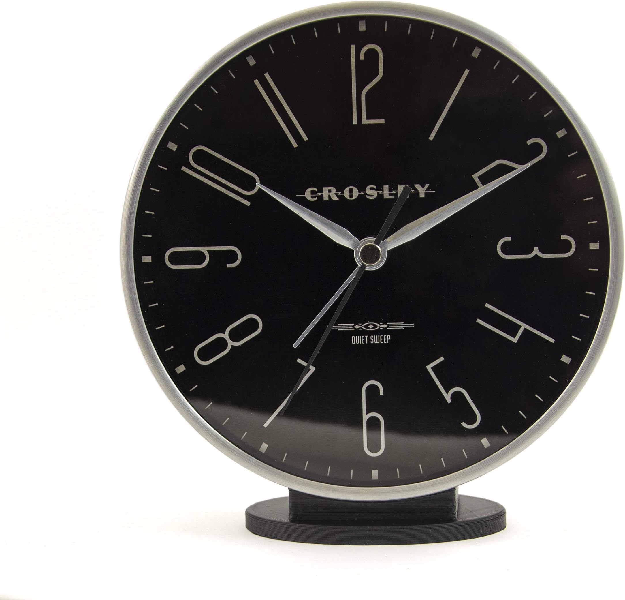 Crosley Modern Silver & Black Deco Alarm Desk Clock