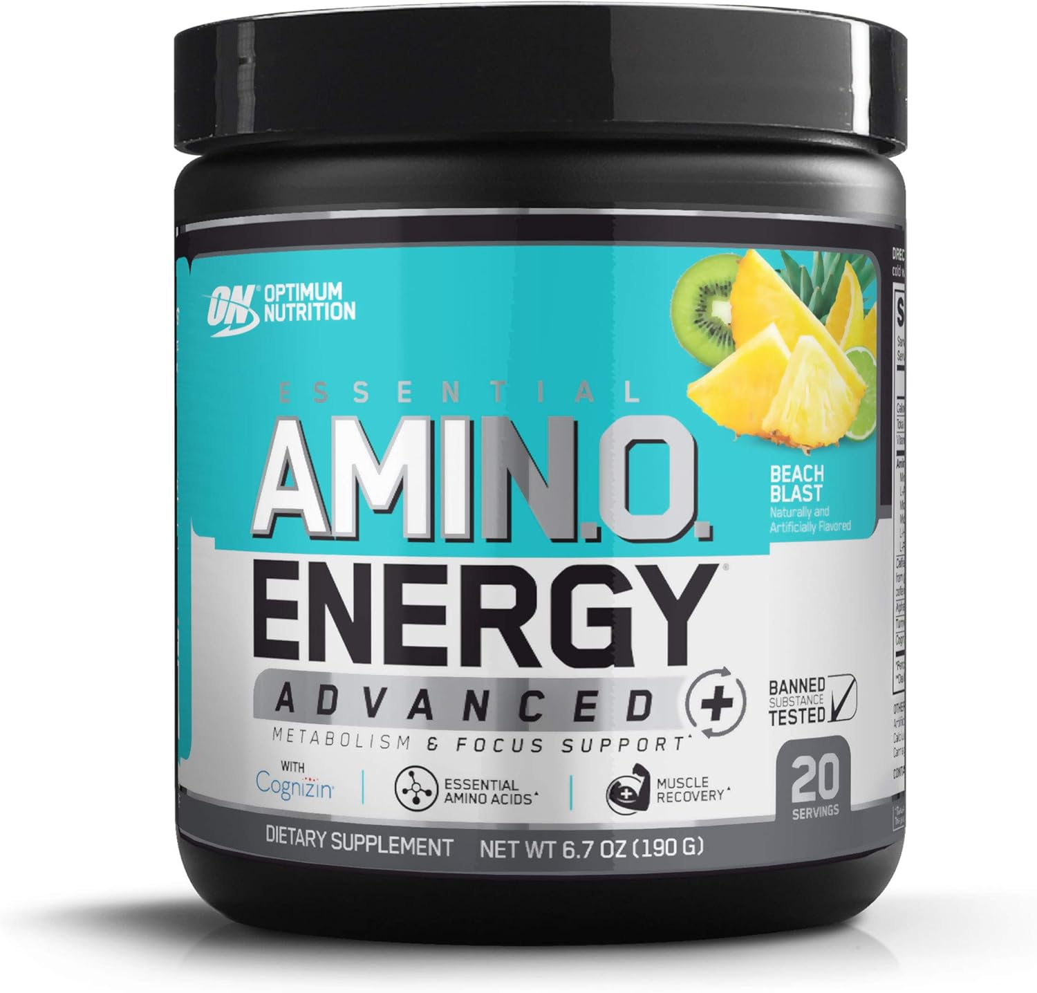 Optimum Nutrition Essential Amino Energy Advanced Plus Metabolism and Focus Support, Beach Blast, 20 Servings