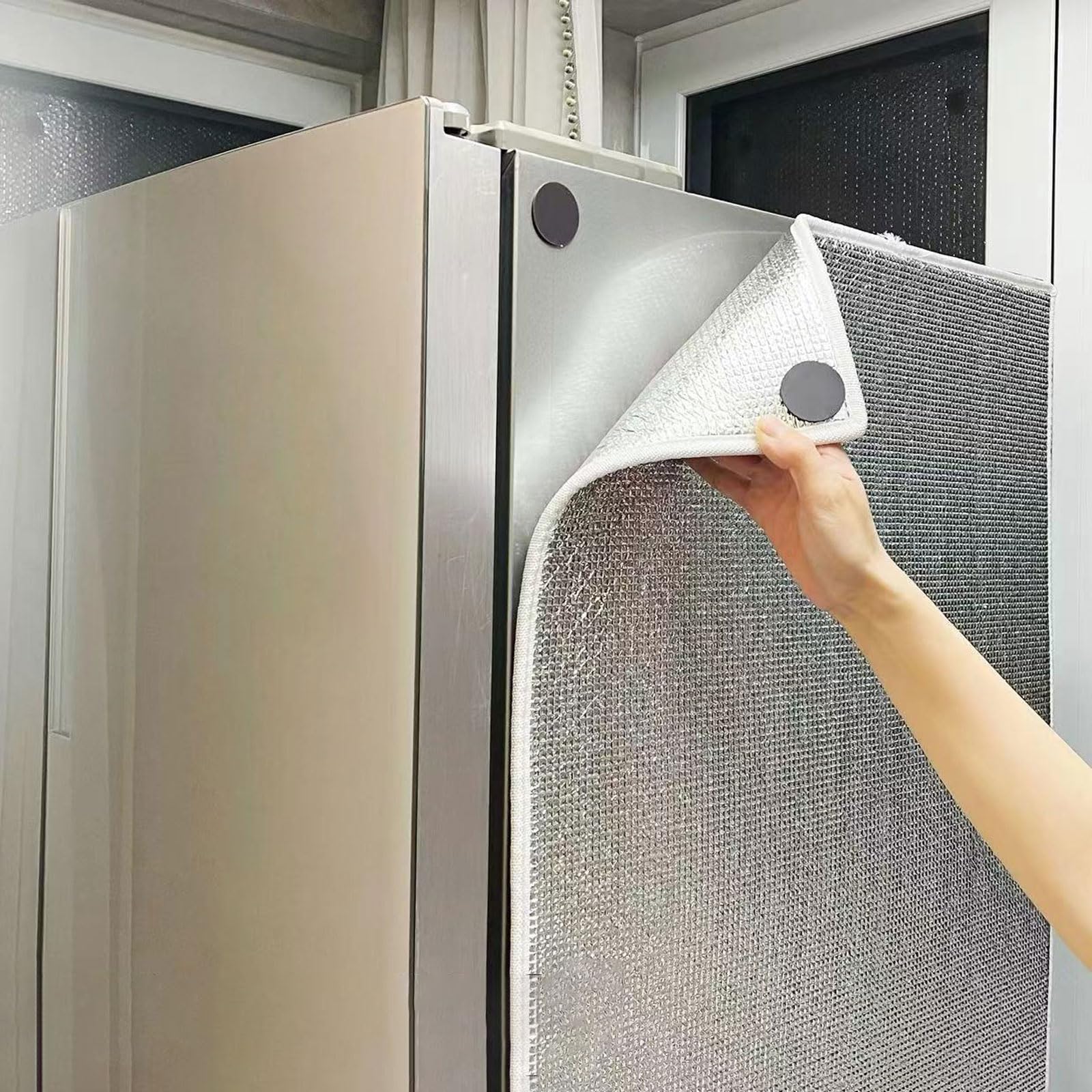 ksxnkhk Insulated Freezer Cover,Universal Refrigerator Cover Energy-Saving,Insulation Blanket For And Cold Storage,Aluminium Foil Insulation Sunshade Protector,for Indoor Outdoor
