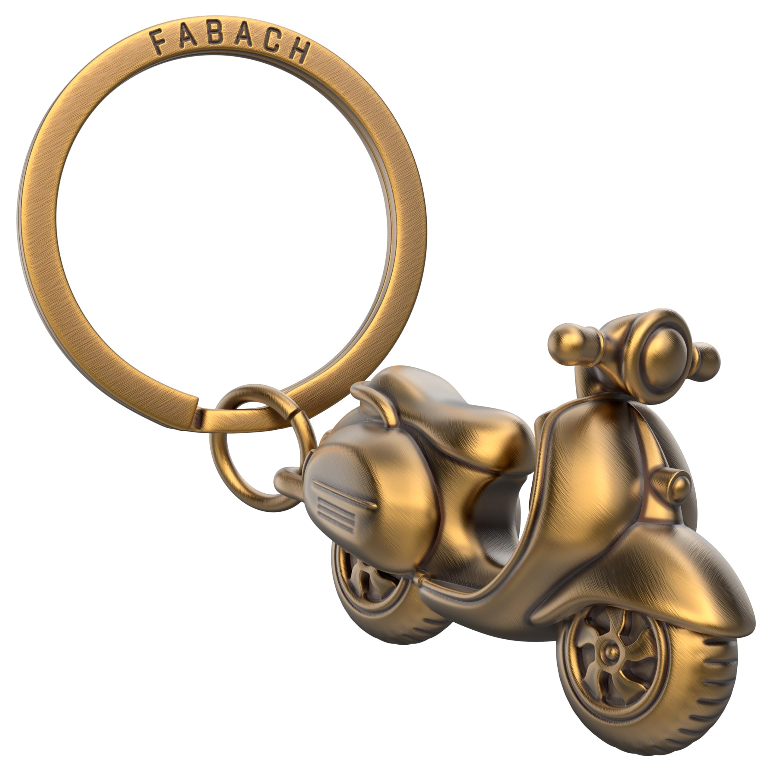 FABACH Vespa Keyring - Gift for Scooter Drivers - Lucky Charm Motor Scooter Accessory - Drive Carefully, Antique Bronze, Retro