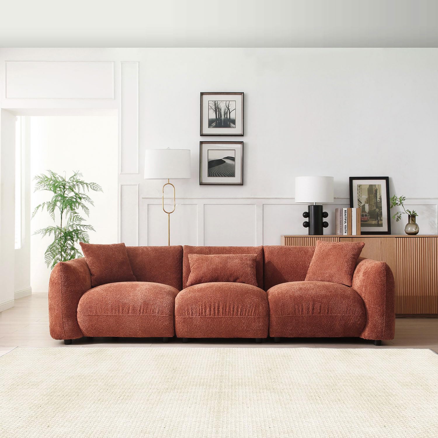 【うおやま】FK SOFA TRIM 3-SEATER Aukfa 3 Seater Sofa Couch Set, Contemporary Living Room Sofa