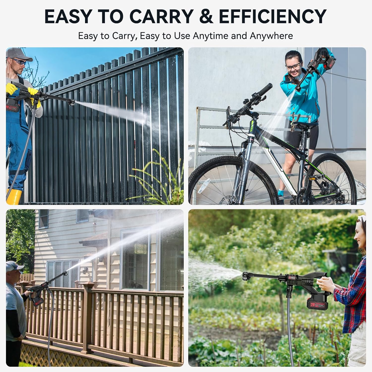 Andeman Cordless Pressure Washer used for various cleaning tasks