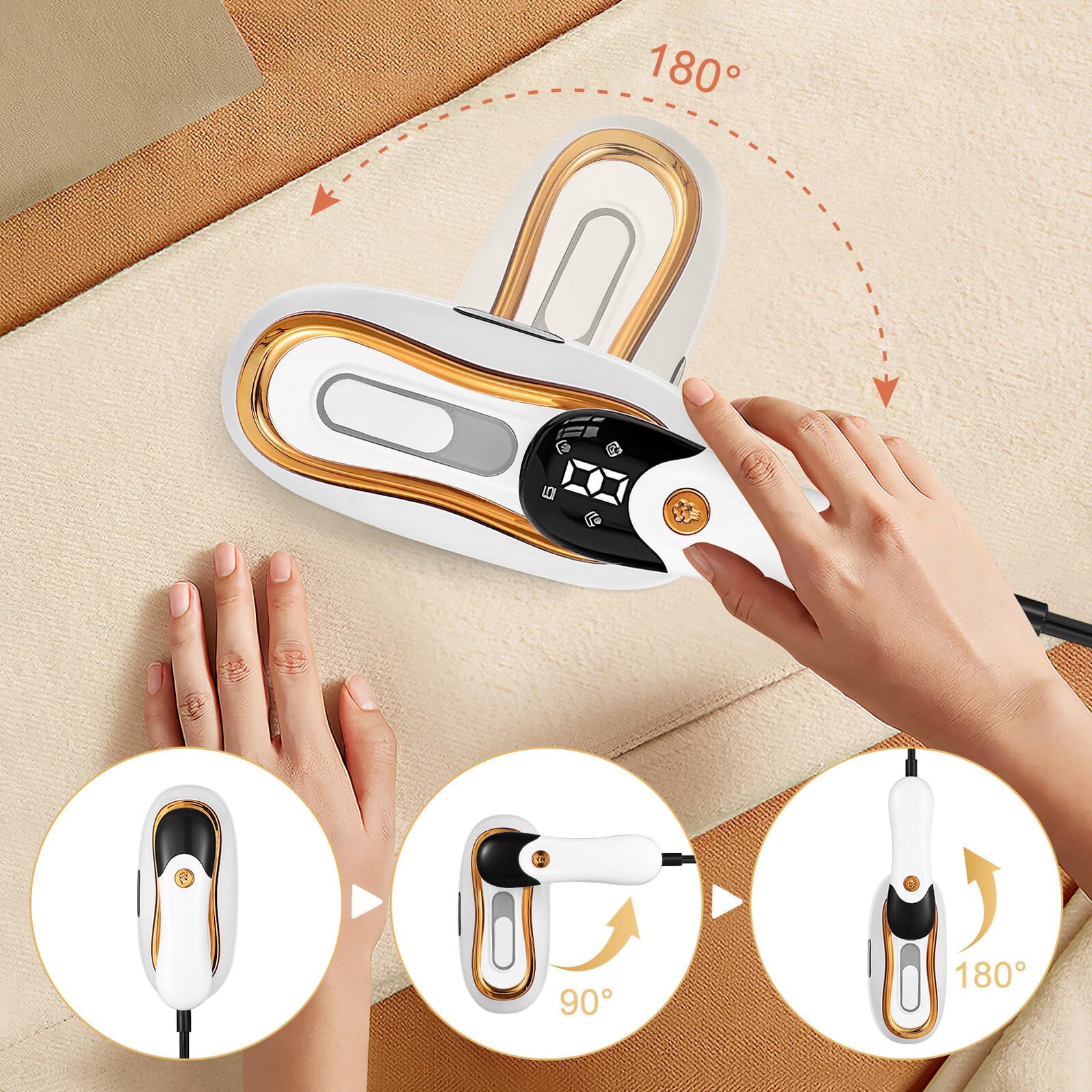 SHINEOFI Plancha de Vapor Portátil para Viaje con Mango Rotatorio Calentamiento Rápido Modos para Prendas Diseño Compacto Fugas para Viajeros
