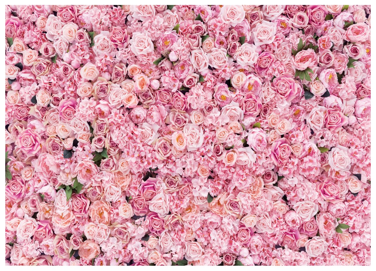 WOLADA Flower Wall Backdrop Pink Rose Floral Photography Backdrop Ideal for Wedding Valentine's Day Girl's Party Portrait Photo Shoots Bridal Showers