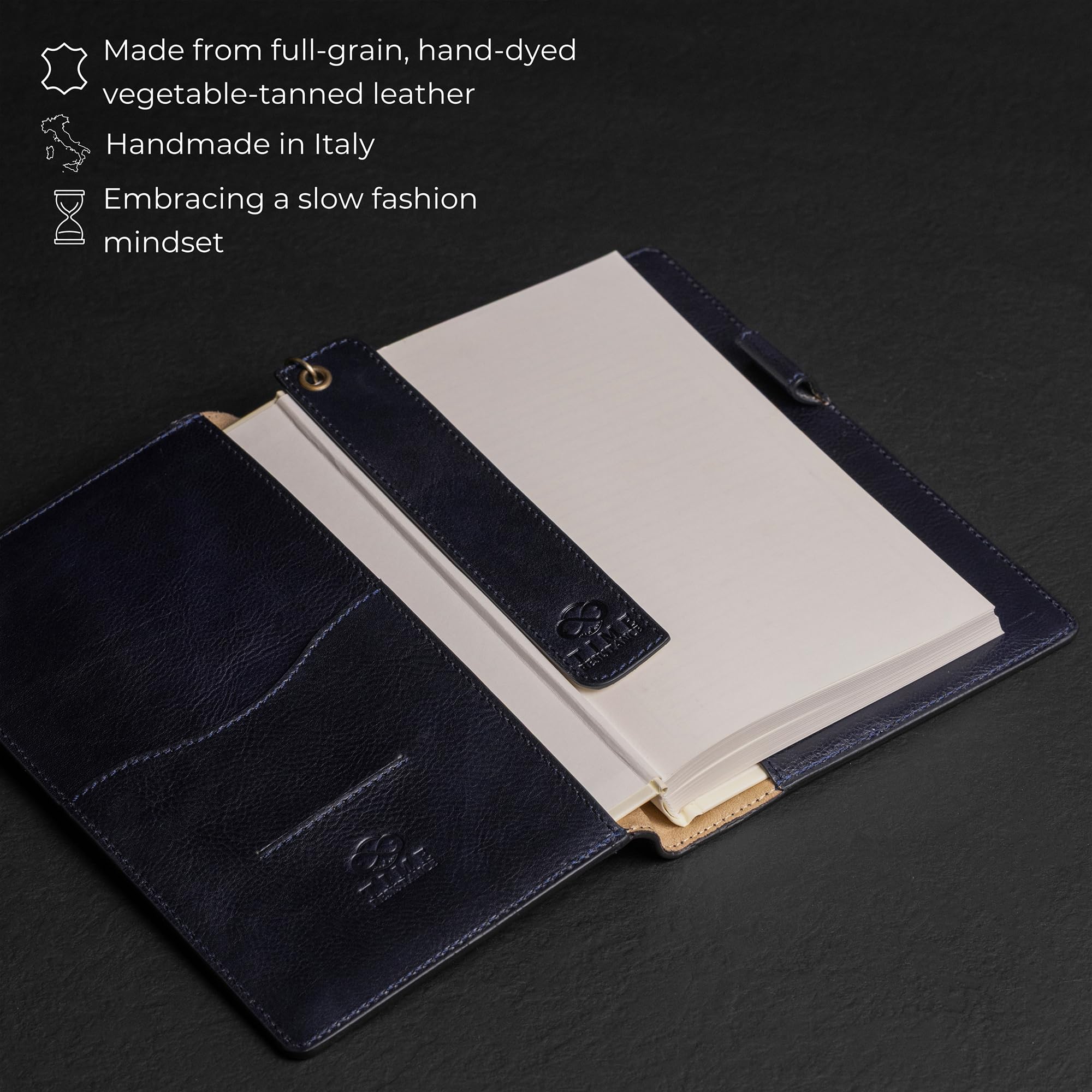 Time Resistance Journal en cuir avec bloc-notes rechargeable A5 et marque-page Couverture avec passant pour stylo
