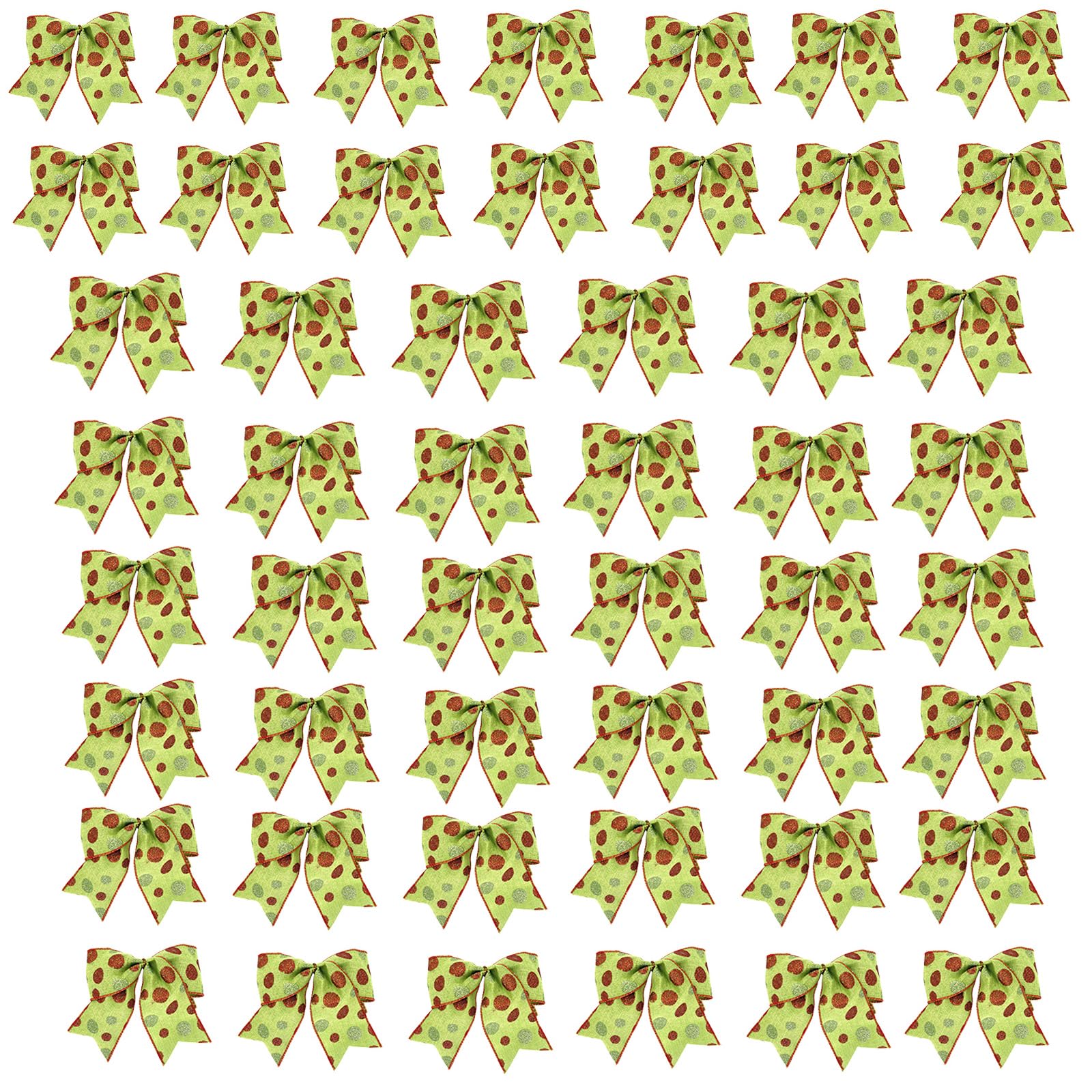 Msioytog Of 50 Festival Home and Wedding Decors Unique Large Christmas Bowknots in Dots Pattern for Seasonal Adornment Indoor Outdoors Bowknot Embellishments