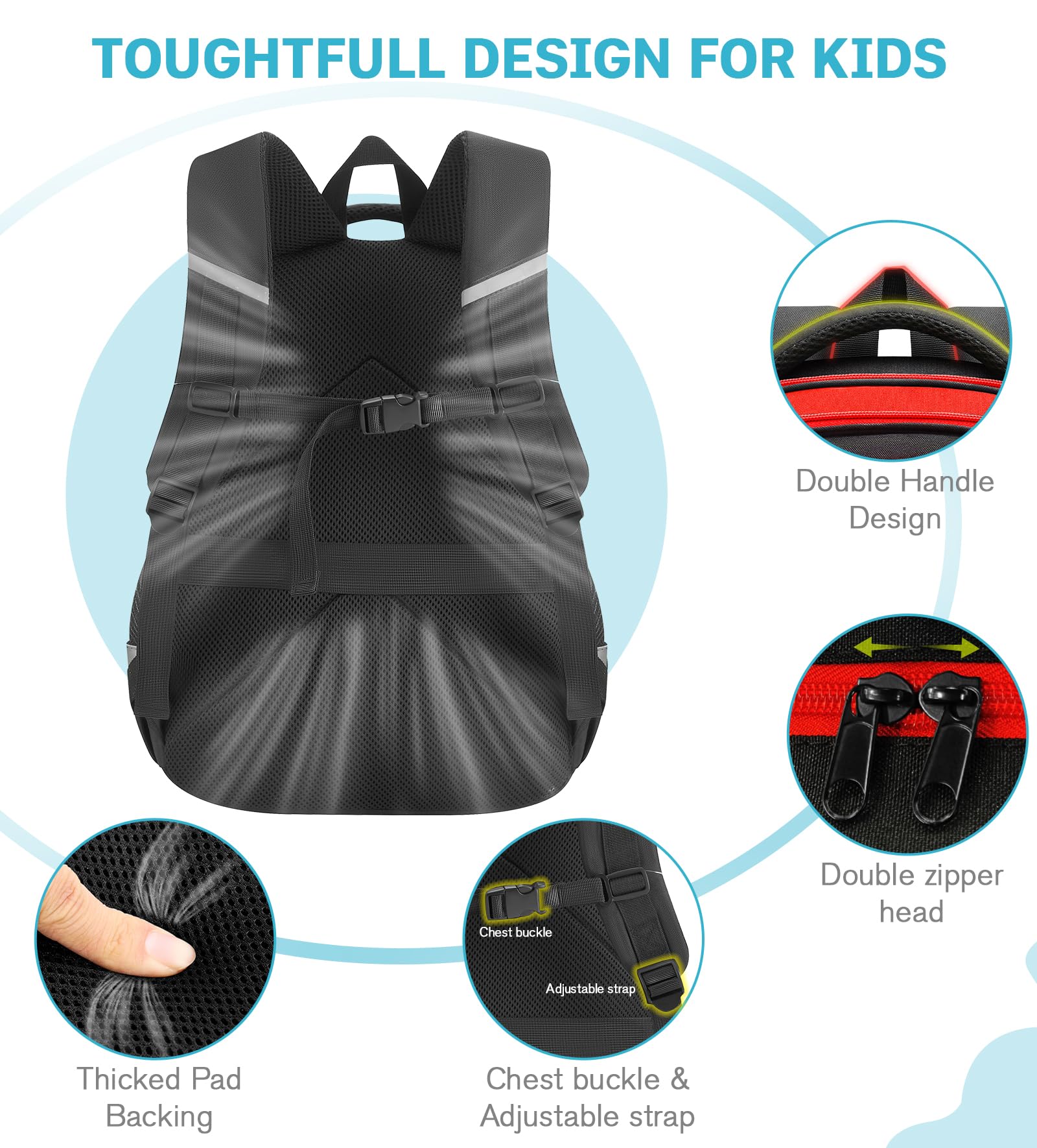 Mochila para niños para la escuela, mochila gamer de 17.3 pulgadas para niños, bolsa de libros de juegos con múltiples bolsillos