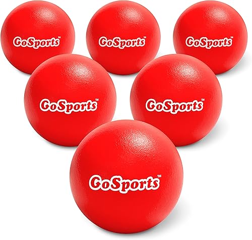 GoSports Soft Skin Foam Playground Dodgeballs - 6 Pack Set for Kids - Includes Mesh Carry Bag