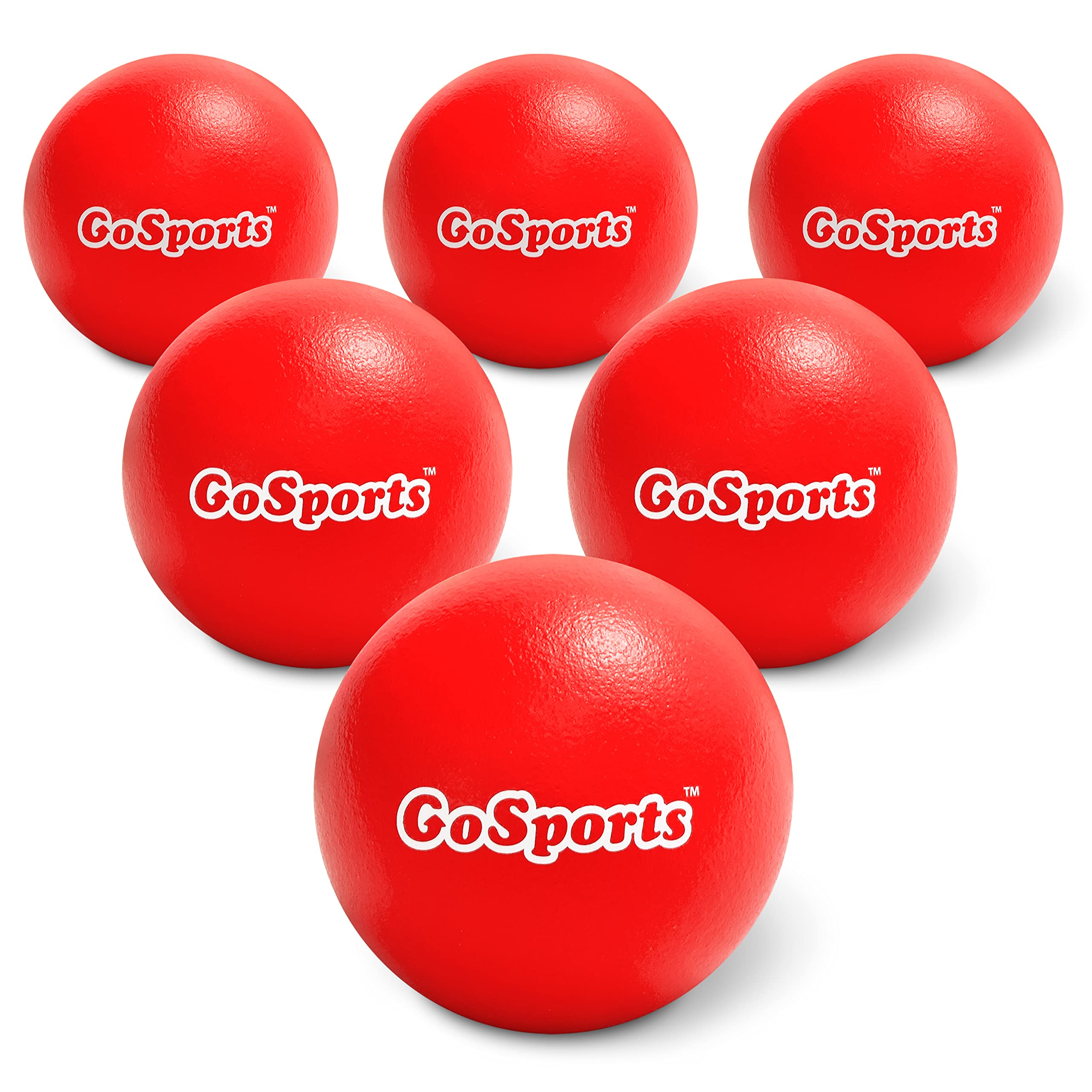 GoSports Soft Skin Foam Playground Dodgeballs - 6 Pack Set for Kids - Includes Mesh Carry Bag