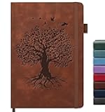ALKALO Lined Journal Notebook for Women Men, A5 Hardcover Leather Journals for Writing, 200 Pages Thick Paper, Daily Journal Notebook for Work, School, Note Taking, Business, Travel, College Ruled