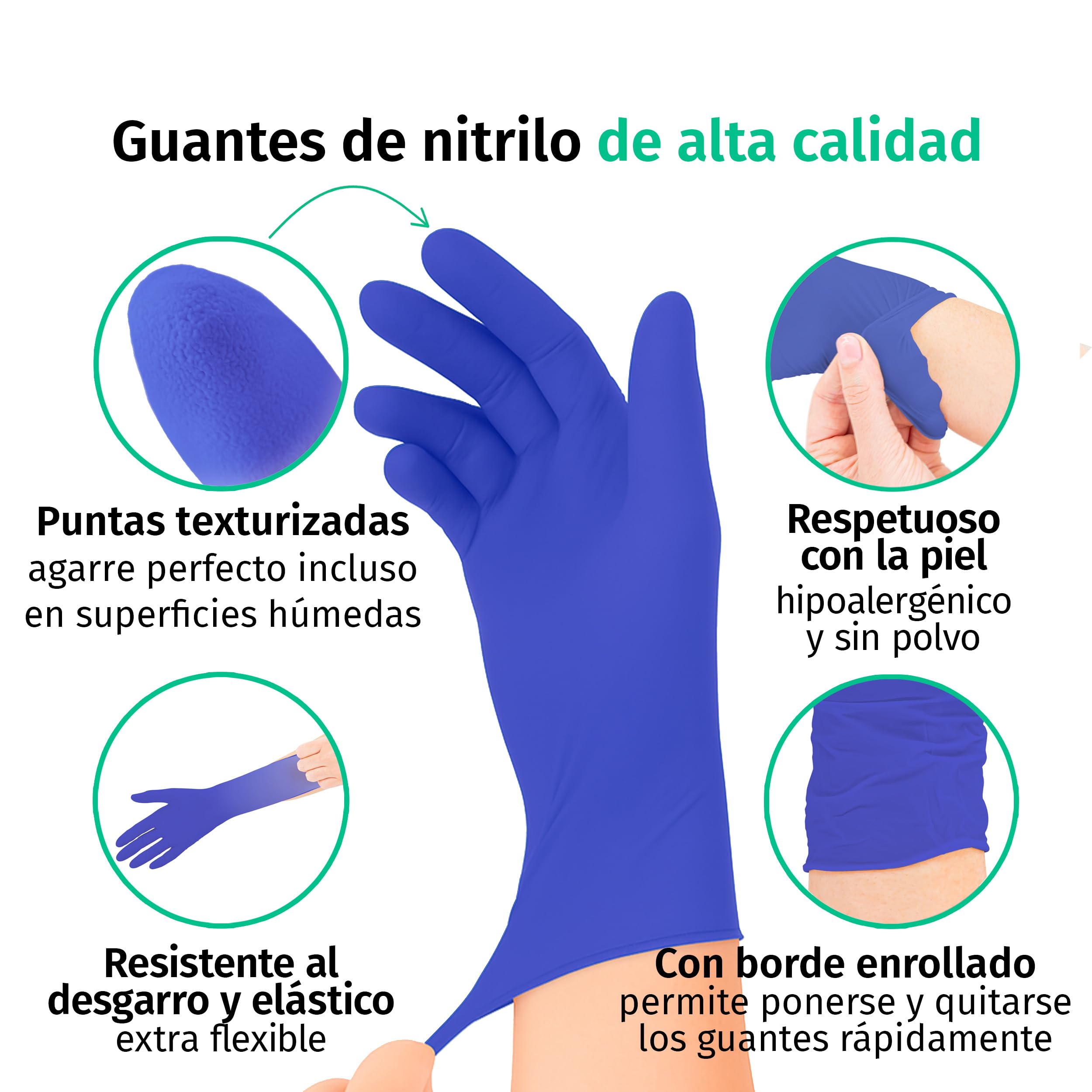 SF Guantes de nitrilo S violetas – 1000 (10x100) unidades, guantes desechables sin polvo, sin látex, médicos y de examen, aptos para cocina, limpieza, cosmética y uso doméstico