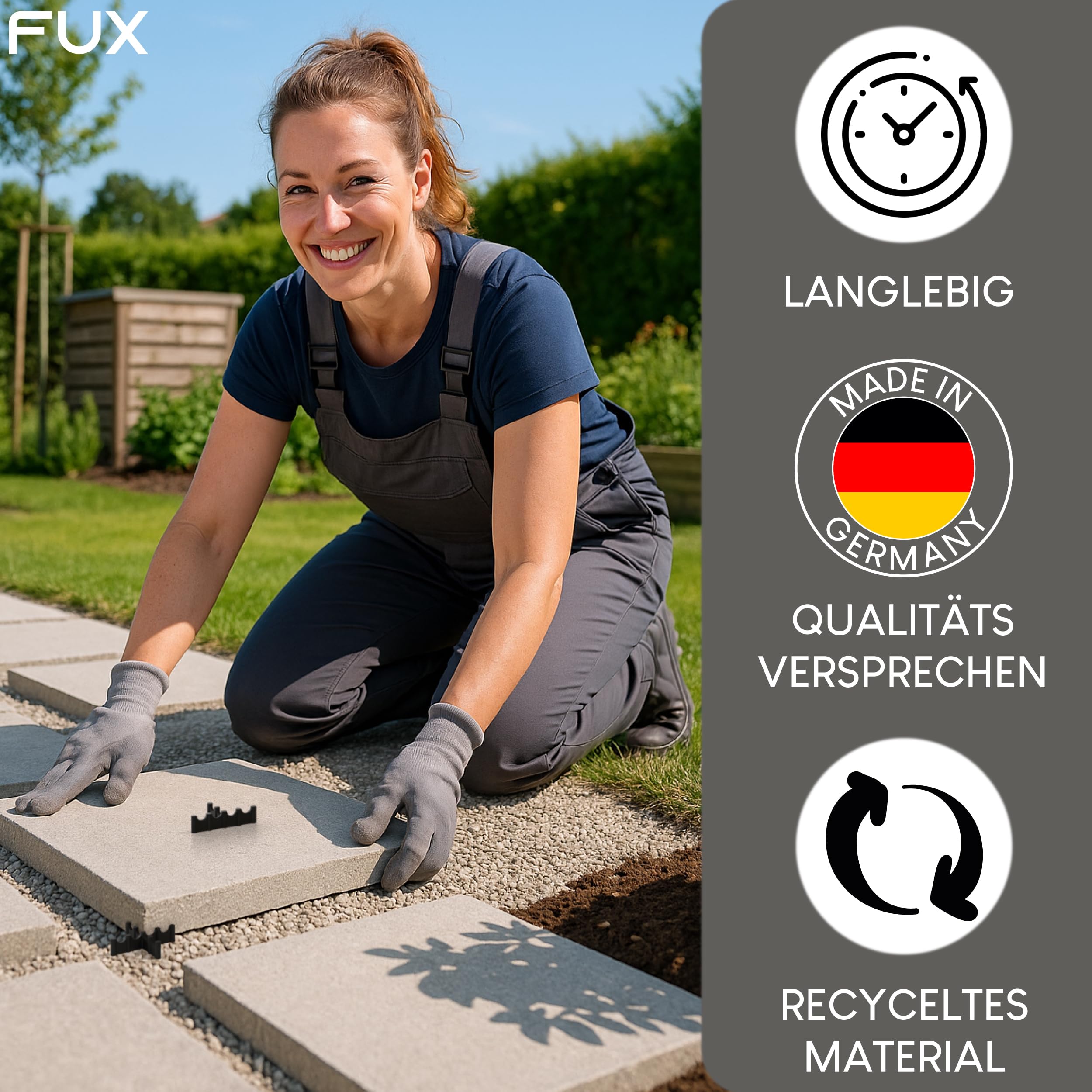 Fugenkreuz Terrassenplatten 150 Stück - 5mm - 15mm Höhe - Abstandshalter Kunststoff mit Sollbruchstelle - UV- & witterungsbeständig