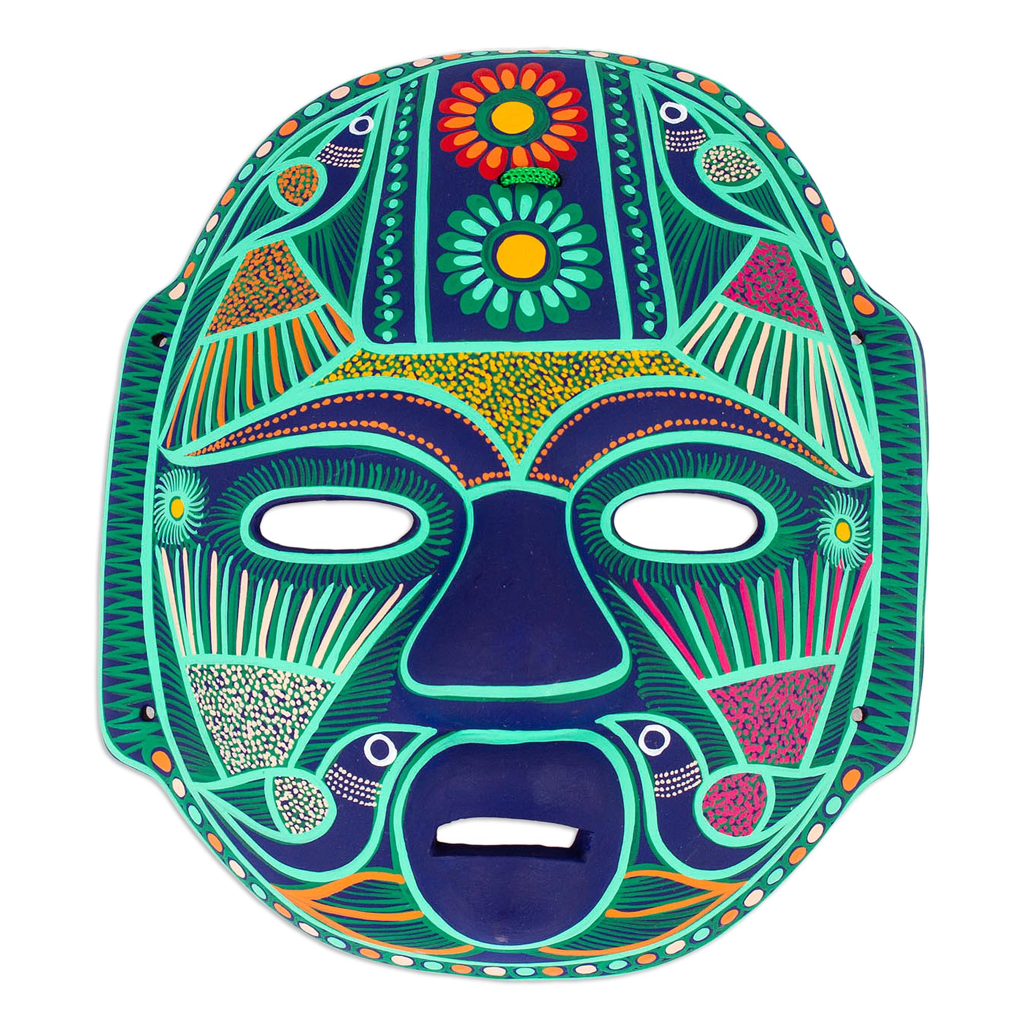 Amazon.com: NOVICA Green and Blue Hand Painted Ceramic Wall Mask