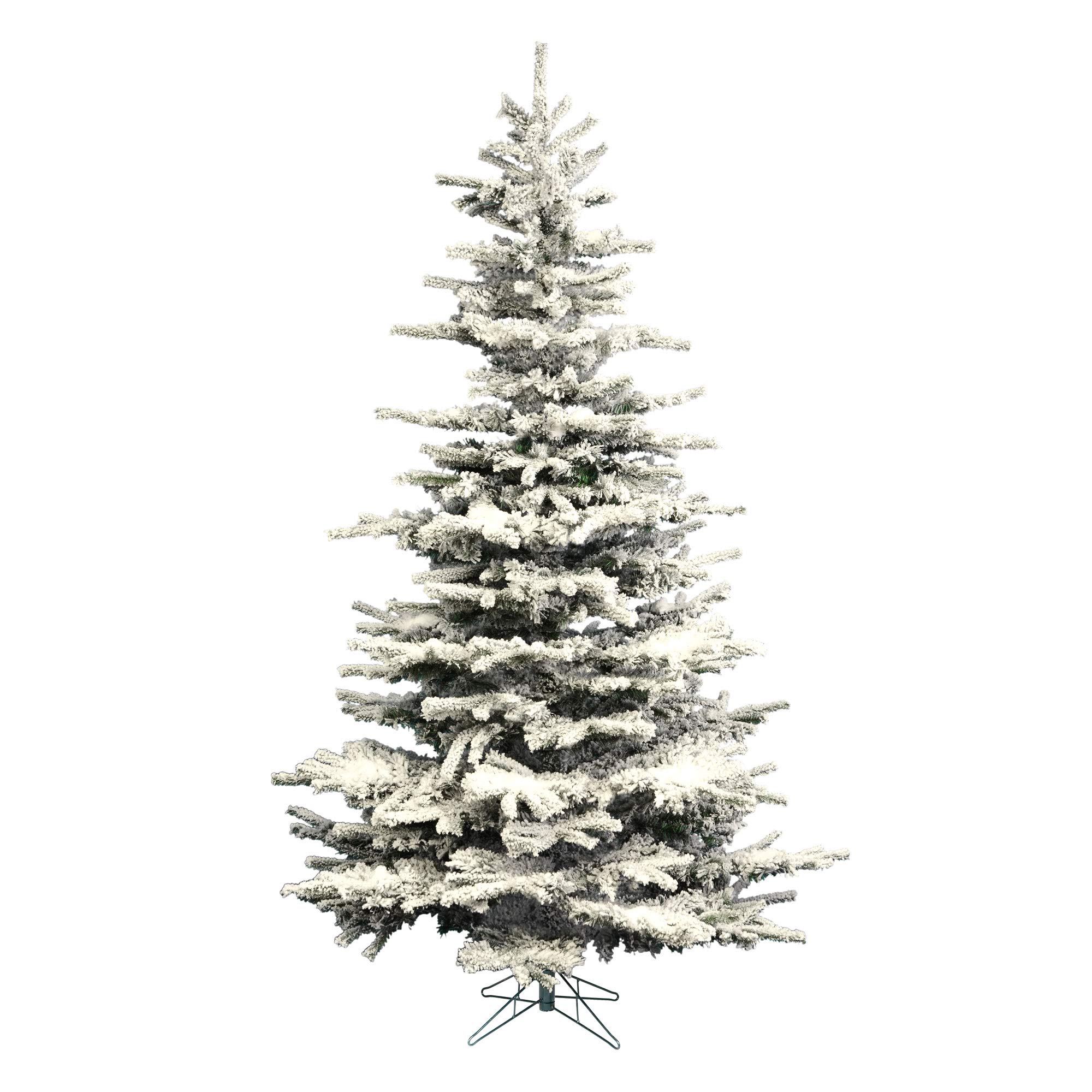 Vickerman 6.5' Flocked Sierra Fir Artificial Christmas Tree, Unlit - Lifelike Indoor Seasonal Home Decor - Maintenance Free Flocked Faux Christmas Tree