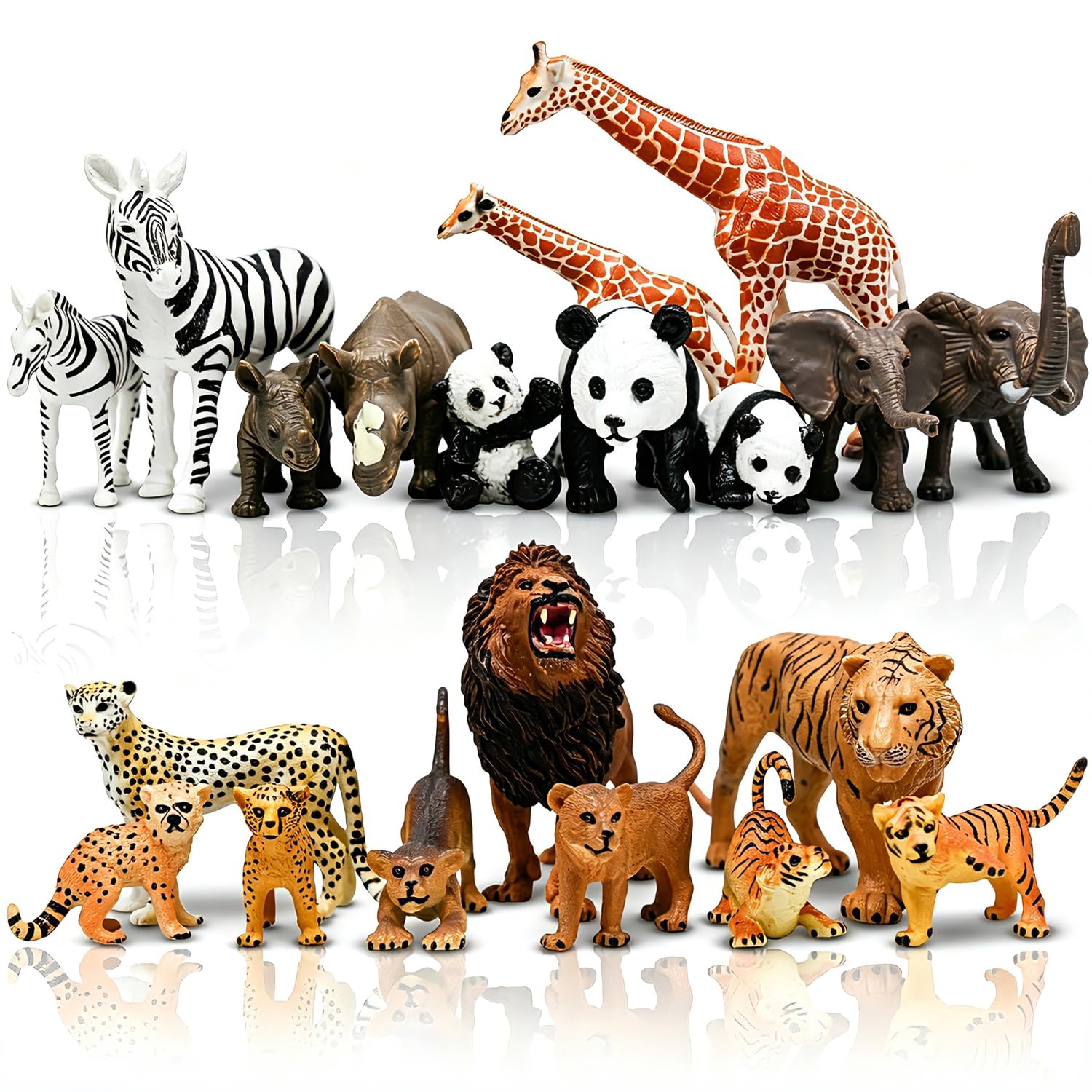Kimicare 20PCS Safari Animals Figures Toys